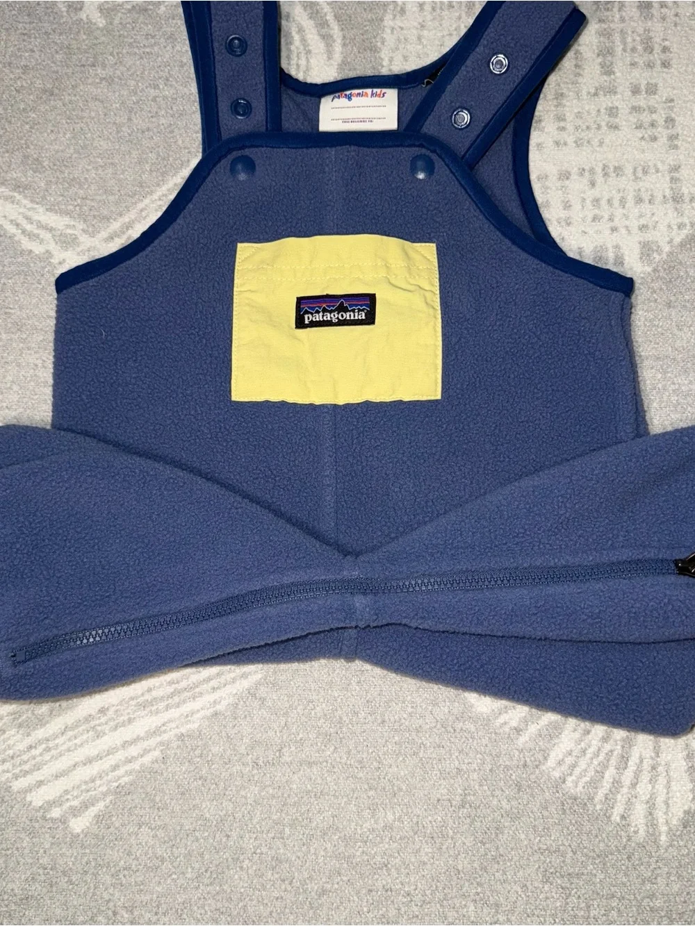 Vintage Baby Synchilla Patagonia Blue Fleece Overalls Size 3-6 months